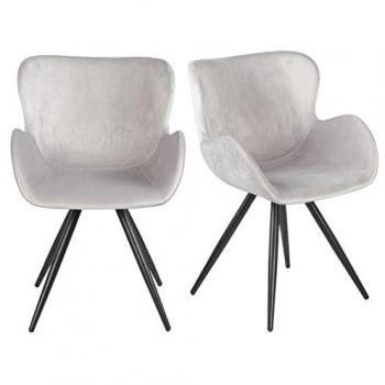 Chaises design scandinave en velours gris