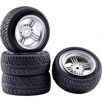 Reely Racing 1:10 Auto Stradale Ruote Complete 4 Raggi Argento Metallizzato