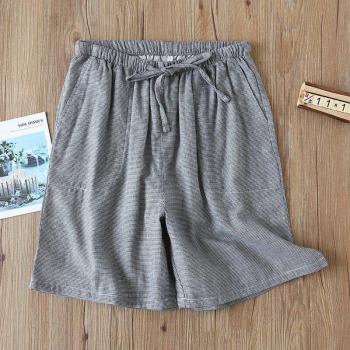 Ensemble de sommeil femme été en gaze de coton carreaux fins
