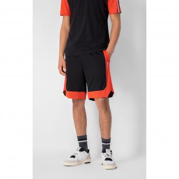 Pantaloni corti da basket in tessuto morbido nero/grigio
