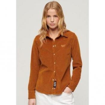 Camicia Casual Cotone a Maniche Lunghe Marrone XS Superdry