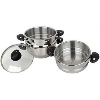 Stainless Steel 3-Tier Steamer Set, 20 cm
