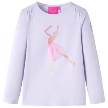 T-shirt enfant 92 lilas clair à manches longues