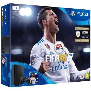 Pack PS4 Slim 1  To + FIFA 18 – 2 Manettes Inclus