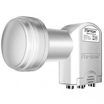 Tête Quad LNB – OPTICUM LQP‑04H – 4 voies, 01 dB – 3D