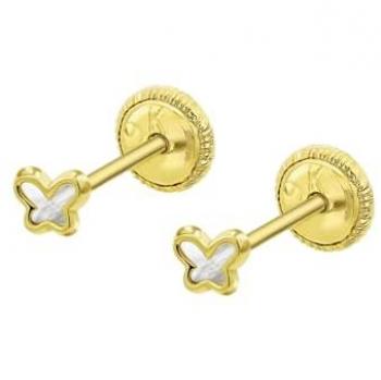 Pendientes de niña Time Road HIN00332/4 Oro 9K con diseño de mariposa