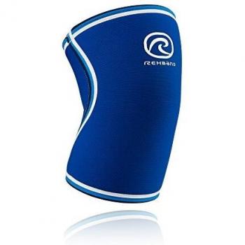Blaues Kniebandage-Rehband aus Neopren, Retro‑Stil, S