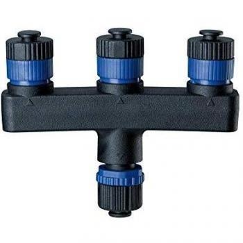 Paulmann 93929 Outdoor Plug & Shine Triple Distributor IP68 1 in-3 Out Black Plastic, 9.4 x 1.5 x 7.5 cm