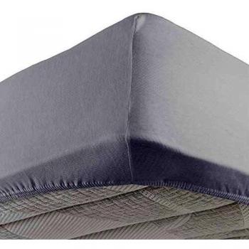 Drap housse stretch jersey gris 140x190 cm