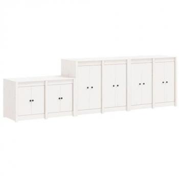 Mobili da Cucina da Esterno 3 pz Bianchi Legno Massello di Pino Vidaxl 71449