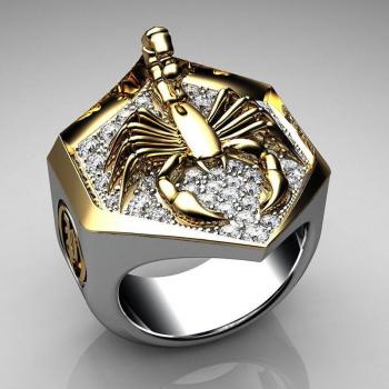 Anillo de Metal Escorpión Exagerado