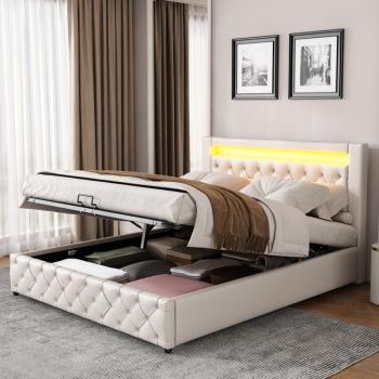 Cama Multifuncional 140x200 cm con Somier Lámina y Racks – WISHDOR