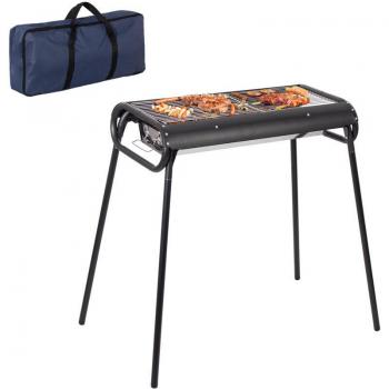 Braise mobile en acier, charbons et clip de sécurité, sac rétractable