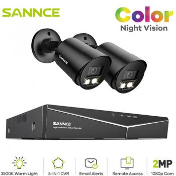 Sannce 8Cámara Conjunto Vigilancia All Color y Noche Inteligente