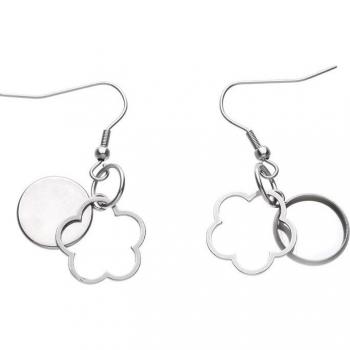 Pendientes redondos 16 mm con ajuste de 12 mm y ganchos biselados en blanco