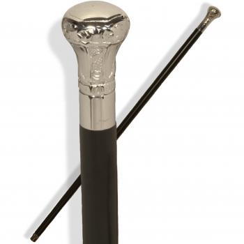 Formal 92 cm Cane, Chrome Knob, Black Hardwood Shaft