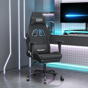 Siège de jeu avec repose-pied noir en tissu