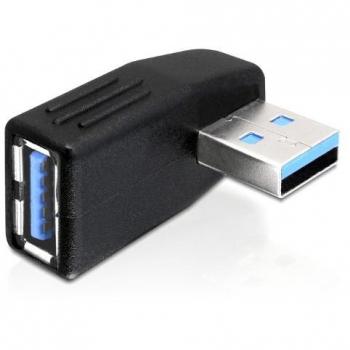 Delock 65342 Adapter USB 3.0 Stecker-Buchse gewinkelt 270° horizontal in Schwarz