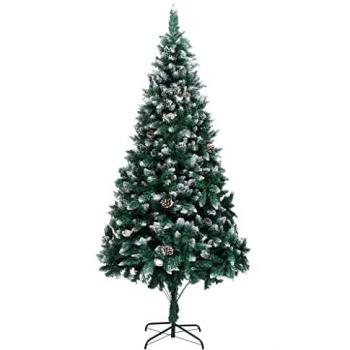 Albero di Natale Artificiale con Pigne e Neve Bianca 240 cm