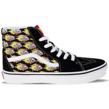 Flame Sk8‑Hi Black Sneakers by VANS – Unisex 39 EU
