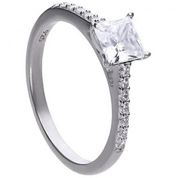 Diamonfire Silver Zirconia Princess Cut Ring