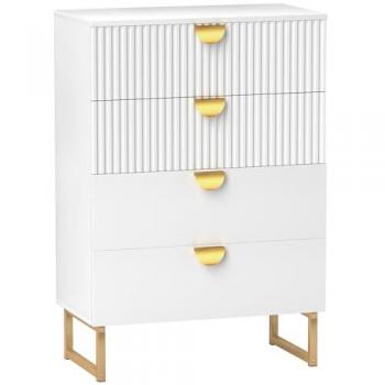 Sleek White 4-Drawer Dresser
