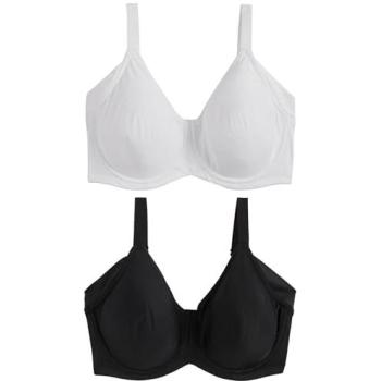 Next Minimierende BHs F-K Cup mit Unterarm Glättung 2er Pack Schwarz/Weiß