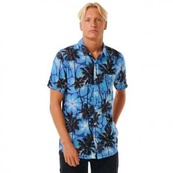 Camicia Rip Curl Barrel Killa Manica Corta Blu Nero L