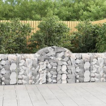 VidaXL Gabion Baskets 9 pcs 200x30x80/100 cm Galvanised Iron