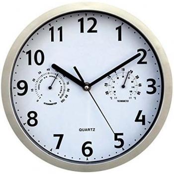 Reloj de Pared con Termómetro e Higrómetro 23 cm