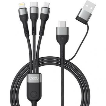 Chargeur 6‑en‑1 XO NB254 – USB‑C, Lightning, MicroUSB, USB‑A – 1