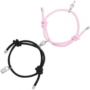 Dual‑Key Magnetic Attraction Rope Bracelet – Couple Friendship Charm
