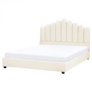 Lit en Velours Chic 160x200 cm Tête de Lit Coquillage