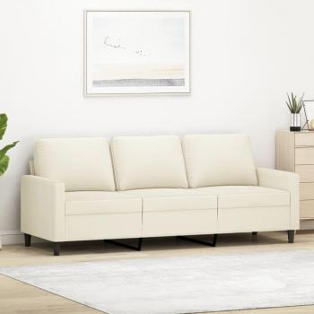 Canapé luxe Prolenta Premium 180 cm crème velours 3 places