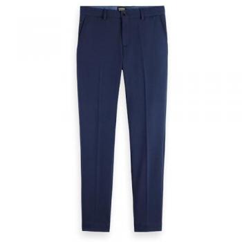 Slim Fit Chino mit Bügelfalten für Herren, Dunkelblau, Größe 33/32