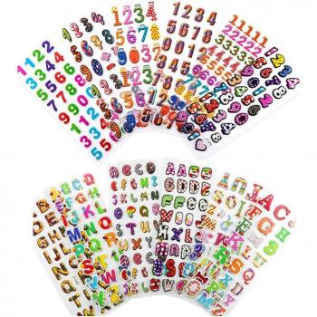 Colección de Pegatinas Números 3D para Niñas y Niños