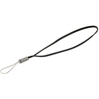 Schwarze Lederhandschlaufe von Hama für Kompaktkameras, 18 cm