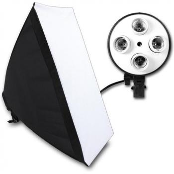 50x70CM Photography Softbox with E27 Sockets and Multi-holder Bag
