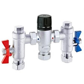 Chromed Metal RAK 22 mm Thermostatic Mixing Valve