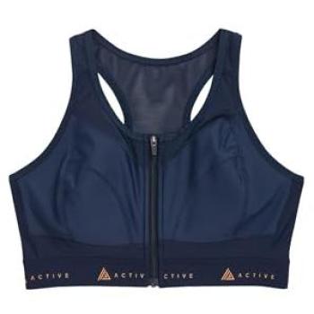 Active Navy High‑Impact Bra – Dry Technology, Zip Front