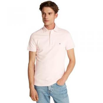Camiseta Tommy Hilfiger 1985 Slim en Blanco con Detalles Rosados