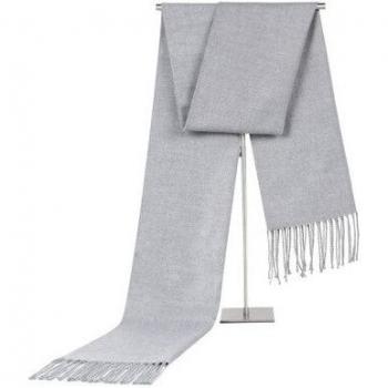 Warm Winter Men's Shawl Scarf in Khaki and Red