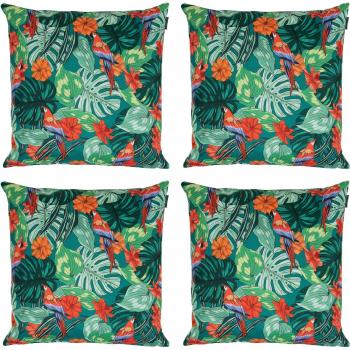 Vibrant Parrot Print Outdoor Cushion Set
