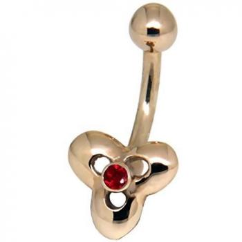Bauchnabel Blüten‑Piercing in 9K Gold – International Connection