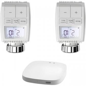 Kit de Régulation Thermostatique Connectée avec Écran LCD et Passerelle ZigBee