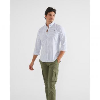 Camisa de hombre regular fit rayas azul marino