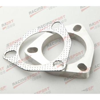 Brida de escape Turbo de acero inoxidable, 3.5 pulgadas, 3 pernos y junta
