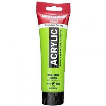 Amsterdam Künstlerfarbe + Bastelfarbe – Acryl Standard Serie 605 (Brillantgrün, 120 ml)