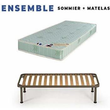 Matelas 160x200 + Sommier Démonté + Pieds Mousse Poli Lattex Indéformable – 19 cm – Ferme – T