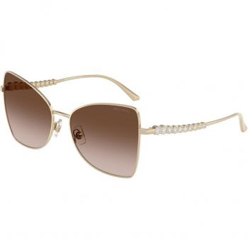 Jimmy Choo Donna JC4010B 300613 Occhiali da sole Acciaio Oro Marrone Farfalla Normale Sfumato